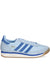 Light blue Adidas sneaker with three stripes on a white background