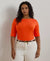 Lauren Ralph Lauren Women's Orange Plus Size Cotton-Blend Boatneck Blouse | Lauren Ralph Lauren In Lebanon