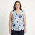 Calvin Klein Women's Multi Blue V-neck Floral Print Sleeveless Blouse