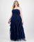Pear Culture Women's Navy Plus Size Sparkle Strapless Ruffle-Tiered Dress | Pear Culture In Lebanon