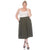 White Mark Women's Olive Green Plus Size Flared Midi Skirt | White Mark In Lebanon