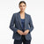 Anne Kelin Women's Navy Notch Lapels Blazer