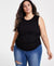 Nina Parker Women's Black Plus Size Ruched Sleeveless Top | Nina Parker In Lebanon
