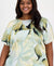 Anne Klein Women's Multicolor Plus Size Printed Bateau-Neck Short-Sleeve Blouse|Anne Klein In Lebanon