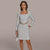 Donna Karan Women's White & Black Square-Neck Chain-Trim Dress
