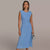 Donna Karan Women's Blue Side-Ruched Midi Dress