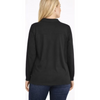 Well Worn Women’s Black V-Neck Long Sleeves Blouse