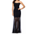 Betsy & Adam Women's Black Studded Mesh Strapless Gown Dress