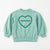 Zara Baby Girl's Green Heart Puff Sleeves Sweatshirt | Zara In Lebanon
