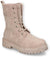 Beige boot with laces on a white background