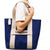 Tommy Hilfiger Men's Blue & Beige Retro Logo Tote Bag