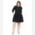 24 Seven Comfort Apparel Women's Black Boat Neck Fit and Flare Dress