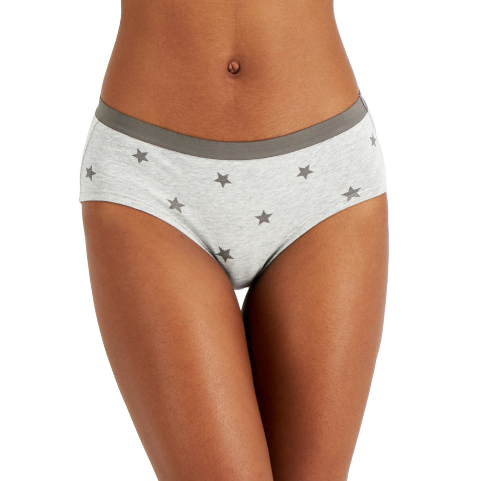 Jenni Women's Grey Elastic Waistband Cotton Hipster Briefs