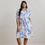 Lauren Ralph Lauren Women's White & Blue Plus Size Paisley Tie-Front Linen Shirtdress