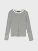 Sinsay Women's Black & White Striped Long Sleeve Knitted Blouse