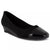 Black wedge shoe on a white background