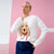 Sinsay Women's White Dog Graphic Knit Sweater