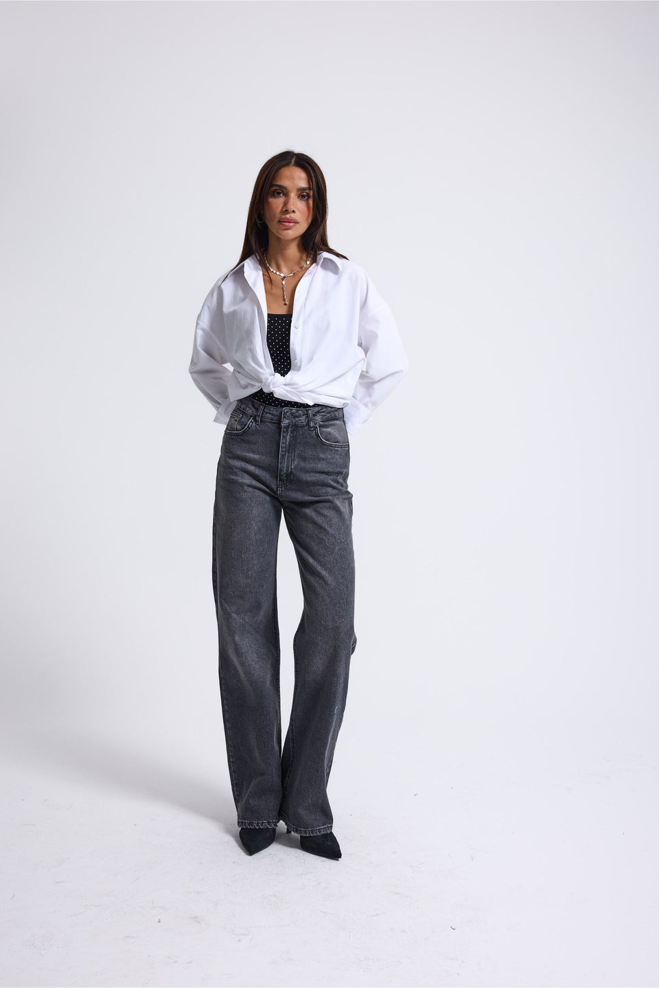 It's Basic Women Dark Gray Straight Fit Jeans 3421