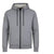 A two-piece gray fleece tracksuit set consisting of a zip-up hoodie with black drawstrings and matching sweatpants, displayed on a clean white background.