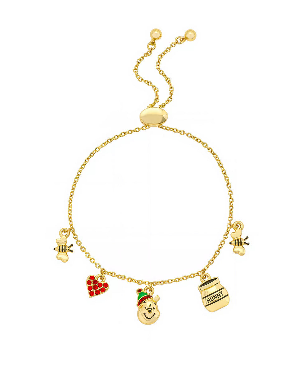 Disney Women's Winnie the Pooh Cubic Zirconia and Crystal Adjustable Bolo Bracelet