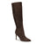 Nine West Women's Dark Brown Suede High Knee Richy Heeled Boots