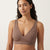 Danskin Women's Taupe Ribbed V-Neck Bra