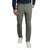 Person wearing olive green pants on a white background