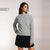 Sinsay Women's Light Grey Crew Neck Knitted Blouse