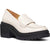 A single platform loafer in off-white leather with a chunky black lug sole, shown from a side profile on a white background.