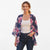 Signature Women's Navy Wide-Long-Sleeves Pink Floral Print Cardigan