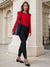 Sinsay Women's Red Long Sleeve Blouse With Ruffles | Sinsay In Lebanon