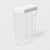 A clear plastic storage container with a white lid, shown on a light gray background.