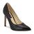 Black high-heeled shoe with 'New West' branding on a white background
