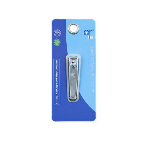 OR Blue Nail Clipper with Plastic Container orb-114