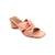 A single peach-colored leather slide sandal with a knotted bow detail across the instep and a low block heel, shown from a three-quarters angle on a white background.