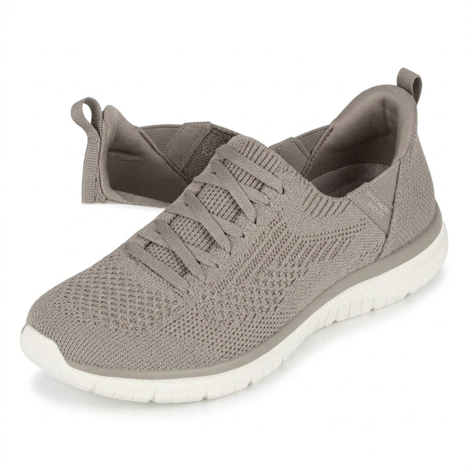 Gray sneaker with white sole on a white background