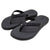 Pair of black flip-flops on a white background