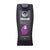A black bottle of Amatoury Shampoo Hijabi with a label featuring a purple Hijabi woman and text indicating the product is for Argan & Olive Oil.