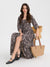 Sinsay Women's Black Floral 2/3 Sleeve Midi Dress | Sinsay In Lebanon