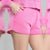 Sinsay Women's Hot Pink Raw-Hem Short