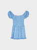 Blue floral dress on a white background