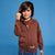 Sinsay Boy's Brown Full-Zip Hooded Blue Lining Front Pocket Jacket