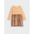 Sinsay Girl's Beige Beige Leopard Print Tulle Long-Sleeve Dress