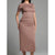 Sinsay Women's Taupe Fitted Midi Dress With A Slit Dress