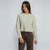 Sinsay Women's Light Green Crew Neck & Reglan Sleeve Sweater