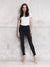 Sinsay women black elastic waist skinny jeans