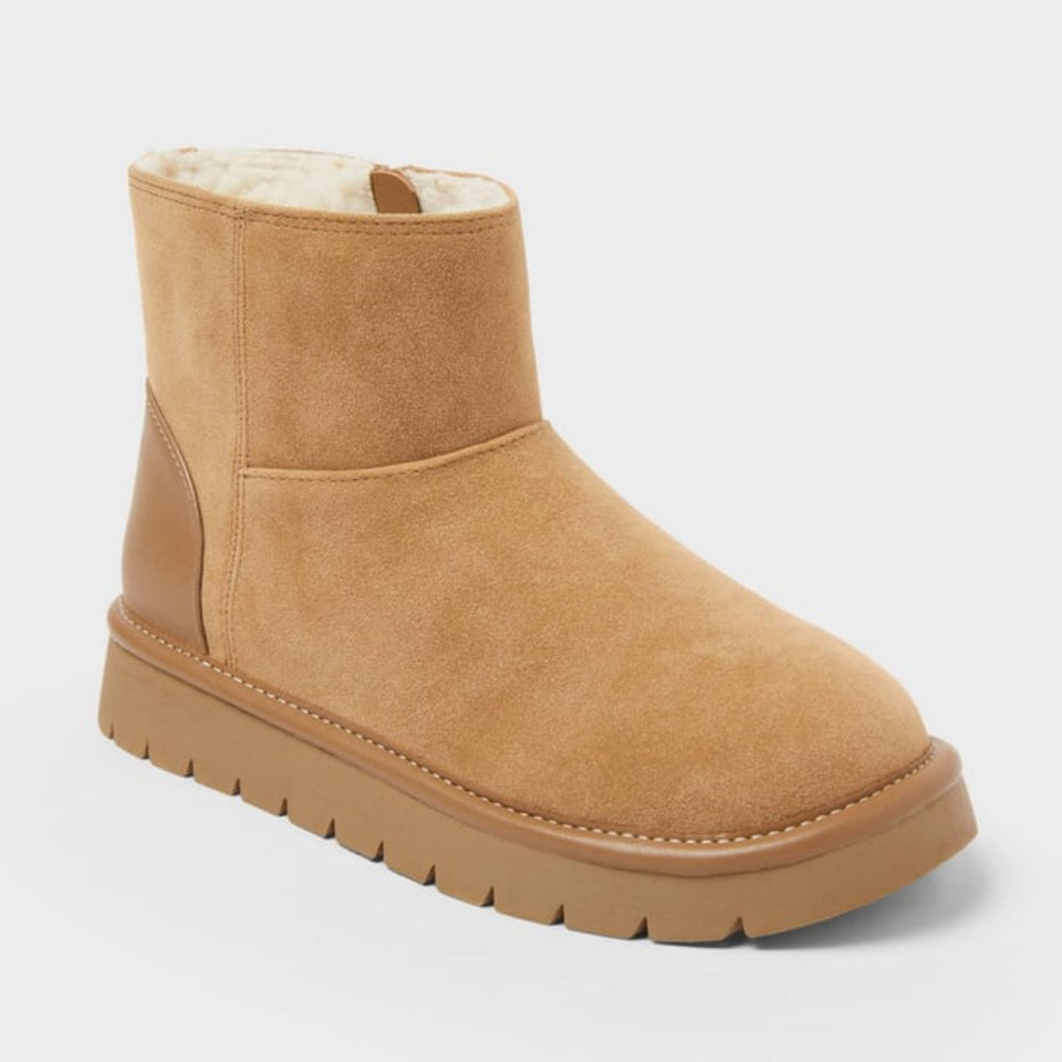 Cat & Jack Girl's BeigeCognac Honor Faux Suede Style Boots