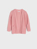 Pink knitted cardigan on a light gray background