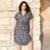 Sinsay Women's Black & White Floral Print V-Neck Plus Size Dress