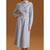 Sinsay Women's Navy And White Striped Long-Sleeve With Belt Dress